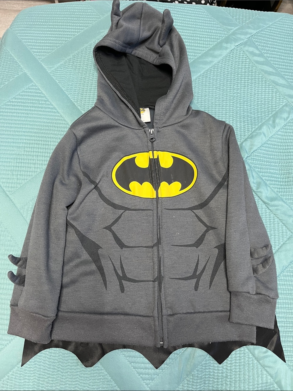Batman Black Hoodie with Yellow Logo - Kids